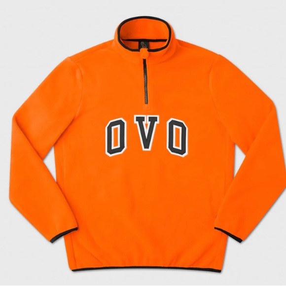 OVO Arch Polar Fleece Half Zip - Orange - Picture 1 of 8